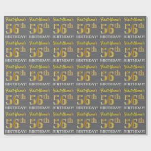 Papel De Presente Cinzas, olhar Dourado de imitação "56th