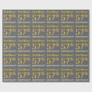 Papel De Presente Cinzas, olhar Dourado de imitação "57th