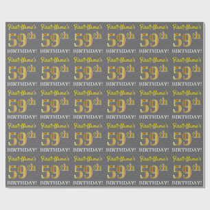 Papel De Presente Cinzas, olhar Dourado de imitação "59th