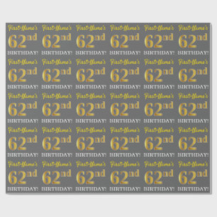 Papel De Presente Cinzas, olhar Dourado de imitação "62nd