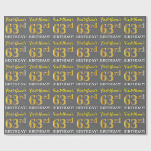 Papel De Presente Cinzas, olhar Dourado de imitação "63rd
