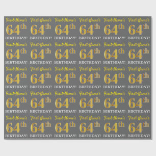 Papel De Presente Cinzas, olhar Dourado de imitação "64th