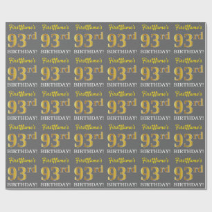 Papel De Presente Cinzas, olhar Dourado de imitação "93rd