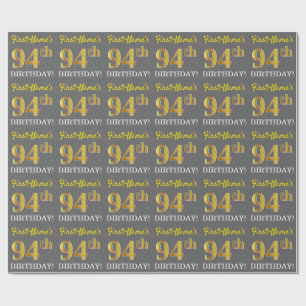 Papel De Presente Cinzas, olhar Dourado de imitação "94th