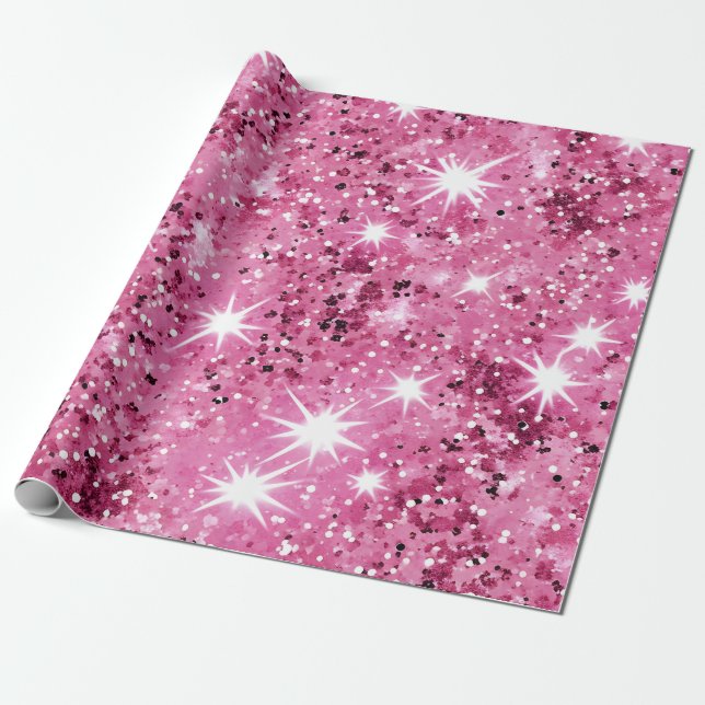 Papel De Presente Cinzas Rosa Quente (Desenrolado)