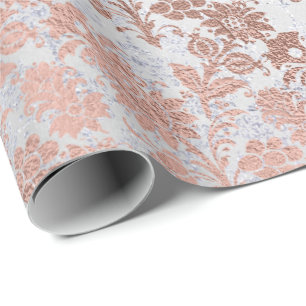 Papel De Presente Cinzas Rosa Rosa Rosa Rosa Rosa Rosa Dourada Pó Es
