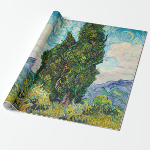 Papel De Presente Cipreestes de Vincent Van Gogh Arte Fino