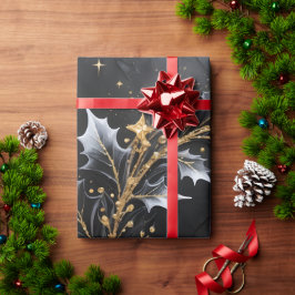 Papel De Presente Circle of Light – Golden Wreath Holiday Gift Wrap