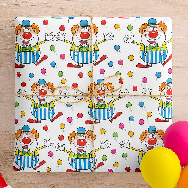 Papel De Presente Circo Divertido Palhaço De Malabarismo (Criador carregado)