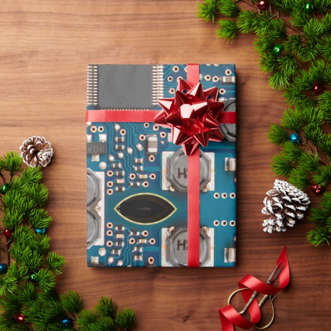 Papel De Presente Circuit board (Presente de Natal)