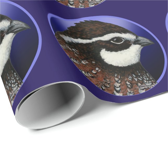 Papel De Presente Círculo de Cabeça de Codorna Bobwhite (Ponta do rolo)