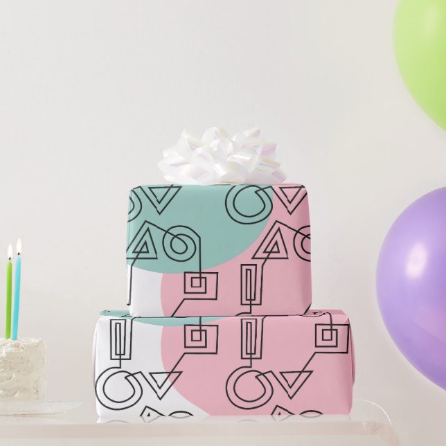 Papel De Presente Círculo de Formas (Presentes para festas)