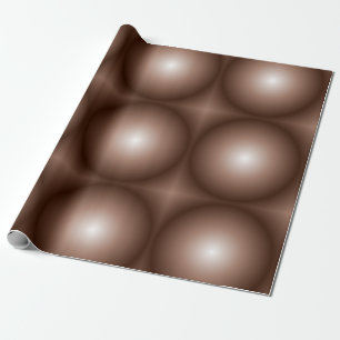 Papel De Presente Círculo Geométrico 3D Escuro Mocha Mousse Branco