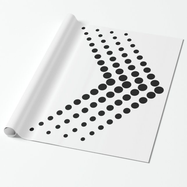 Papel De Presente Círculo Pulsante de Meia-Tons Zigzag Chevron abstr (Desenrolado)