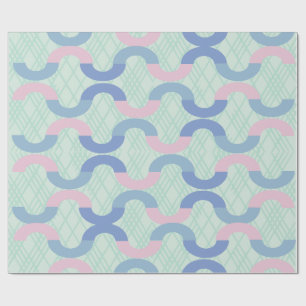 Papel De Presente Círculo Rosa e Azul