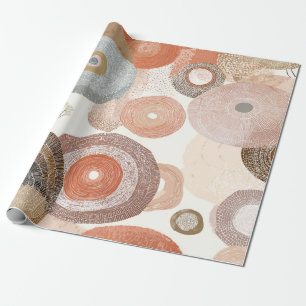 Papel De Presente Círculos Abstratos Boho Terrosos Design Orgânico