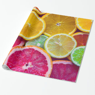 Papel De Presente Círculos Assorted de citrinos
