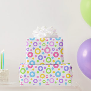 Papel De Presente Círculos Coloridos Pastel
