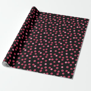 Papel De Presente Círculos de Aquarela Padrão Preto de Fundo