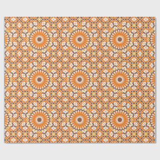 Papel De Presente Círculos de Boho Árabe - Laranja Geométrico