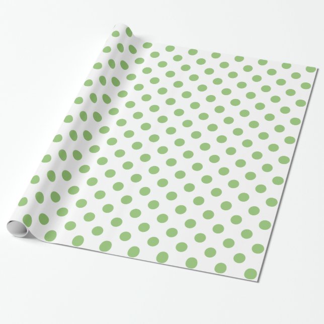 Papel De Presente Círculos de Bolinhas Verdes do Pistachio (Desenrolado)