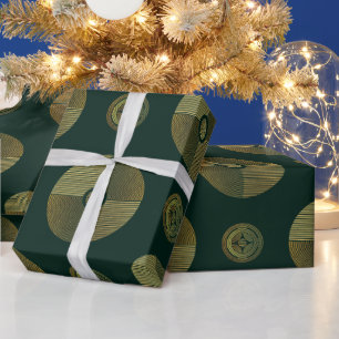 Papel De Presente Círculos de Deco de Arte Dourada Moderna