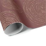 Papel De Presente Círculos de Ouro Espiral Funcky Maroon<br><div class="desc">Decor de luxo contemporâneo FlorenceK design</div>
