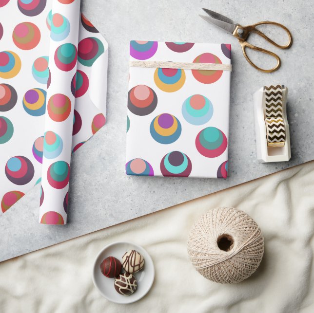 Papel De Presente Círculos do século de Médio em camadas (Artesanato)