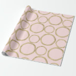 Papel De Presente Círculos Dourados e tendências modernas cor-de-ros<br><div class="desc">papel de empacotamento personalizado</div>