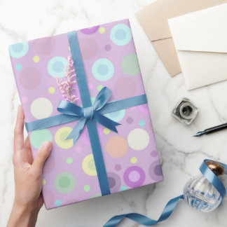 Papel De Presente Círculos e pontos Pastel Suave Colores Moles
