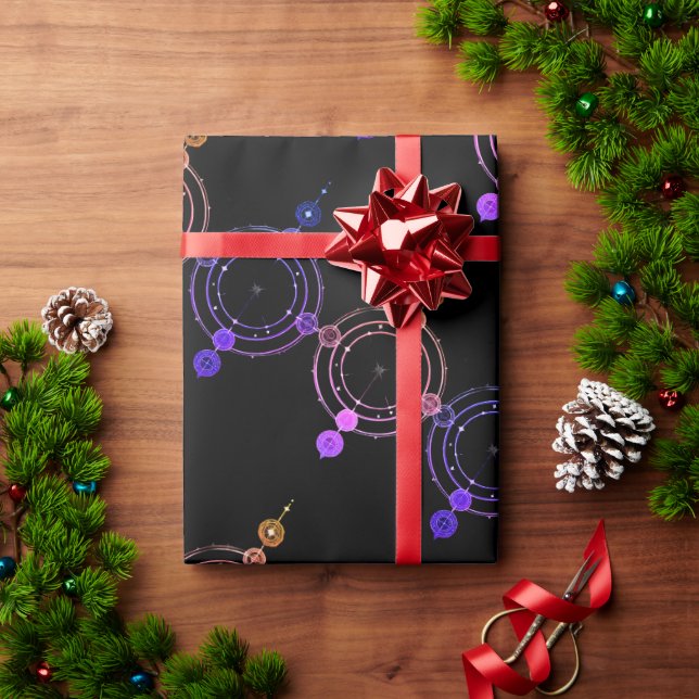 Papel De Presente Círculos Mágicos místicos (Presente de Natal)