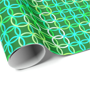 Papel De Presente Círculos modernos do meio século, máscaras do