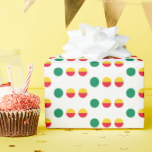 Papel De Presente Círculos Vermelhos Amarelos Vermelhos Verdes Simpl