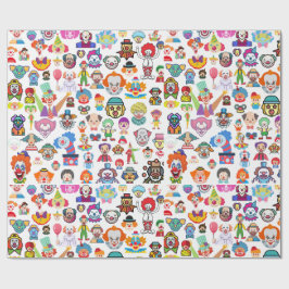 Papel De Presente Circus Clown Gift Wrap Party Wrapping Paper