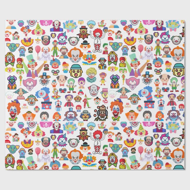 Papel De Presente Circus Clown Gift Wrap Party Wrapping Paper (Aberto)