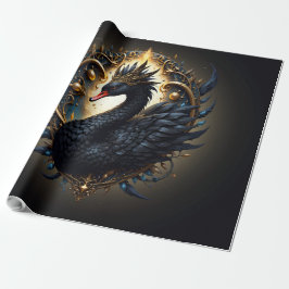 Papel De Presente Cisne de Obsidiana de Silenciosa Graça – Fantasia 