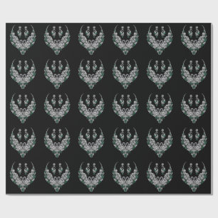Papel De Presente Cisnes de Cristal Esmeralda   Joias de Luxo