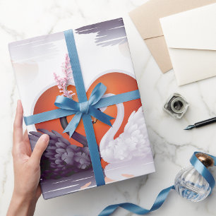 Papel De Presente Cisnes Pretas E Brancas