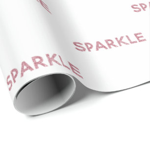 Papel De Presente Citação de Brilho Rosa