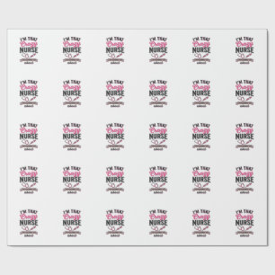 Papel De Presente Citação de Enfermeira Louca Camisa de Gravura Vint