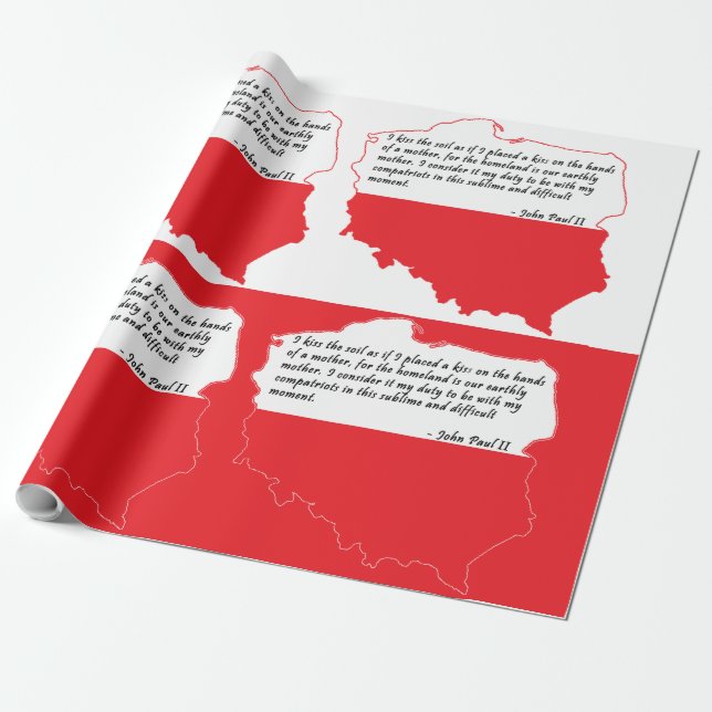 Papel De Presente Citação Do Papa João Paulo II (Desenrolado)