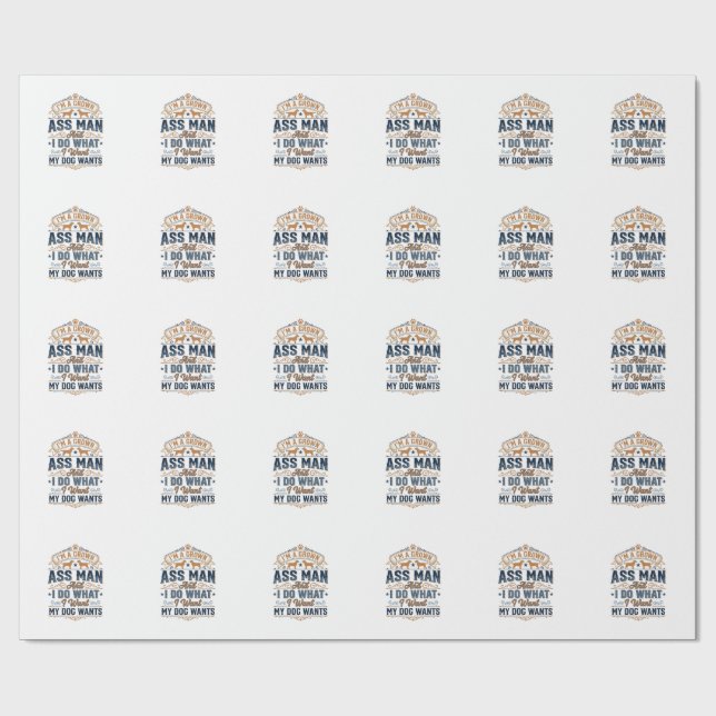 Papel De Presente Citação engraçada de dono de cachorro design vetor (Aberto)