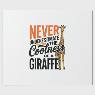 Papel De Presente Citação Engraçada de Girafa Camiseta Vintage Vetor