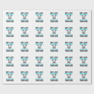Papel De Presente Citação engraçada do Pitbull, desenho vintage de c