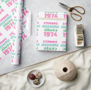 Papel De Presente Citação engraçada personalizada de aniversário de 