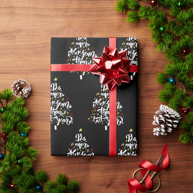 Papel De Presente Citação Inspirativa da Árvore de Natal (Presente de Natal)