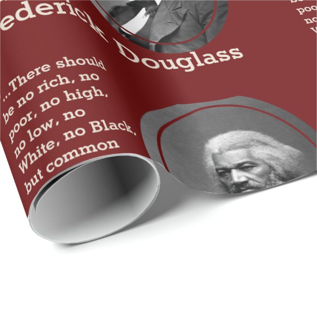 Papel De Presente Citação Personalizada Burgundy FREDERICK DOUGLASS (Ponta do rolo)