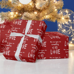 Papel De Presente Citação Religiosa De Natal Em Vermelho