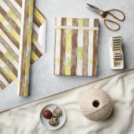 Papel De Presente Citrus Limão Amarelo Lima Faixa de Madeira Falsa A
