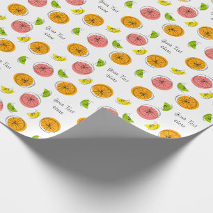 Papel De Presente Citrus multitexto